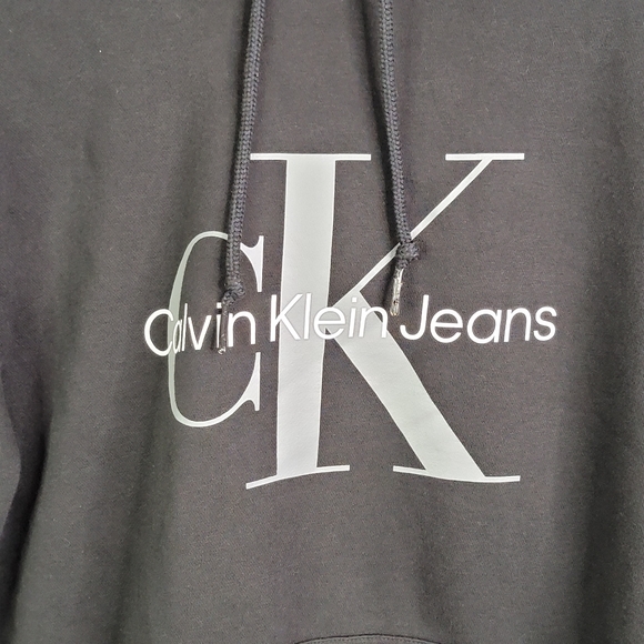 Calvin Klein CK Spell Out Block Letter Logo Black Sweatshirt Crewneck Men's L - Picture 9 of 13